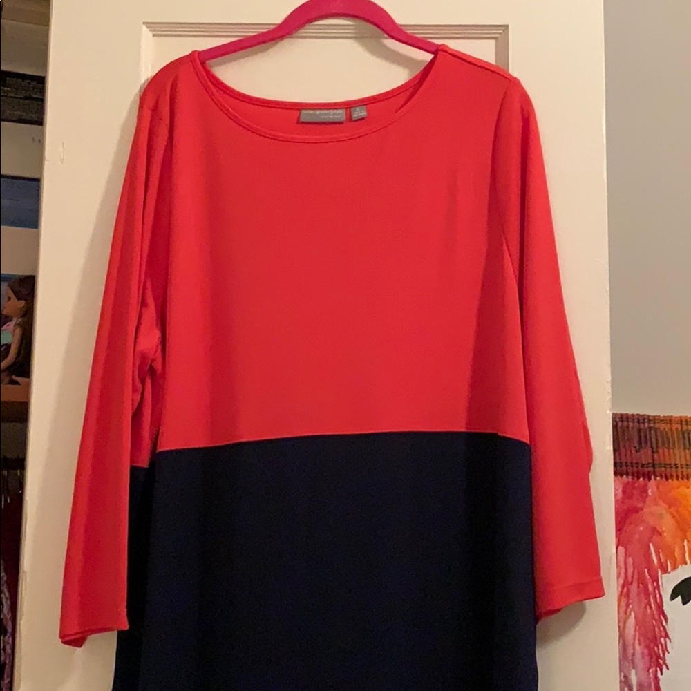 Coral/navy Tunic